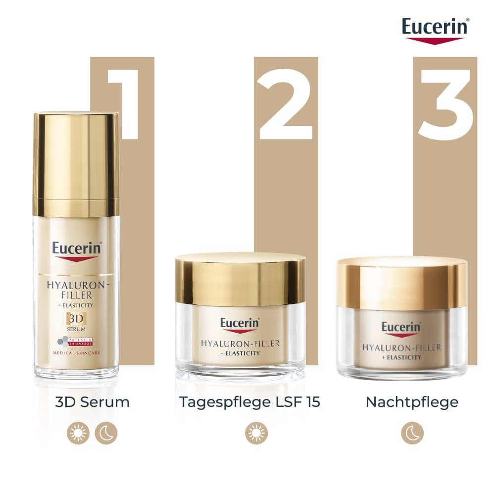 Eucerin HYALURON FILLER + ELASTICITY Anti Aging Tagespflege mit LSF 15  50 ml Creme