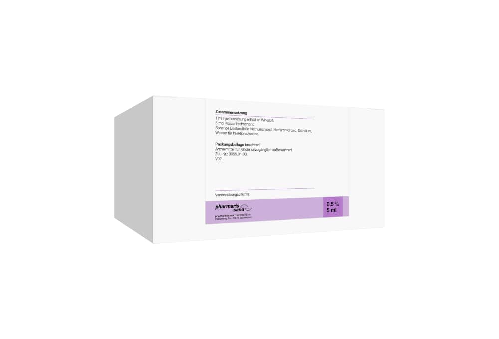 Procain pharmarissano 0,5% Ampulle 5ml 50X5 ml Injektionslösung