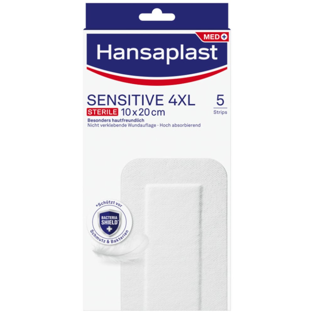 Hansaplast SENSITIVE 4XL 10x20cm 5 St Pflaster
