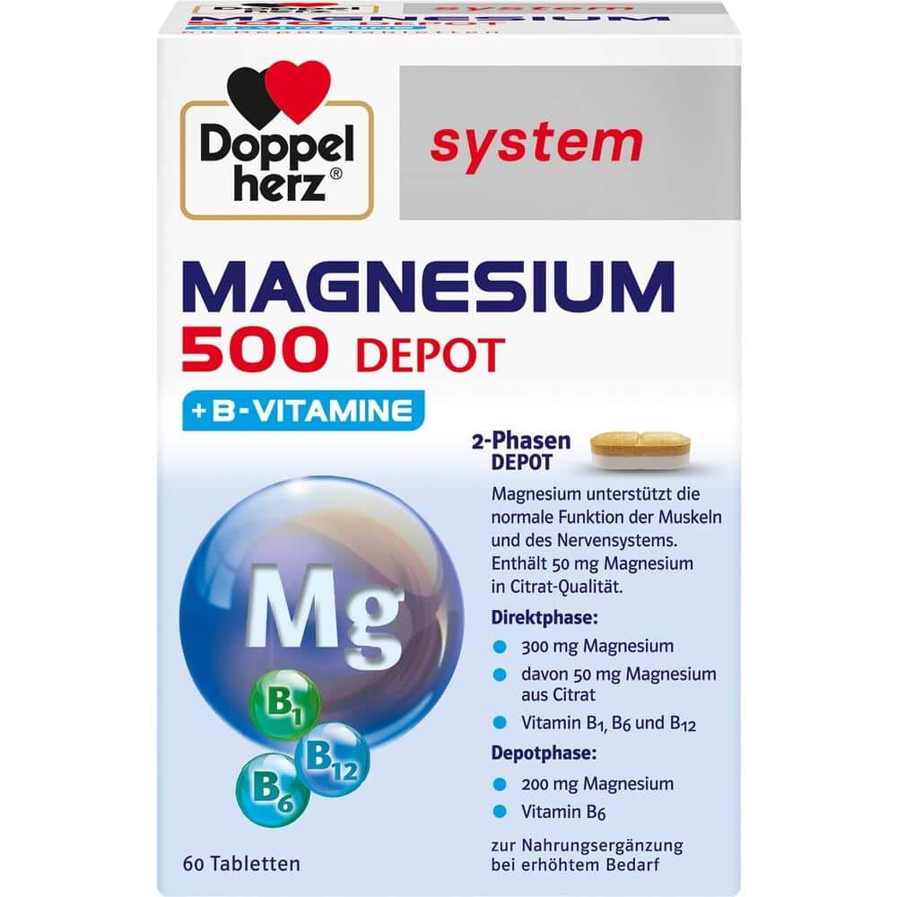 Doppelherz system MAGNESIUM 500 DEPOT + B-Vitamine 60 St Tabletten