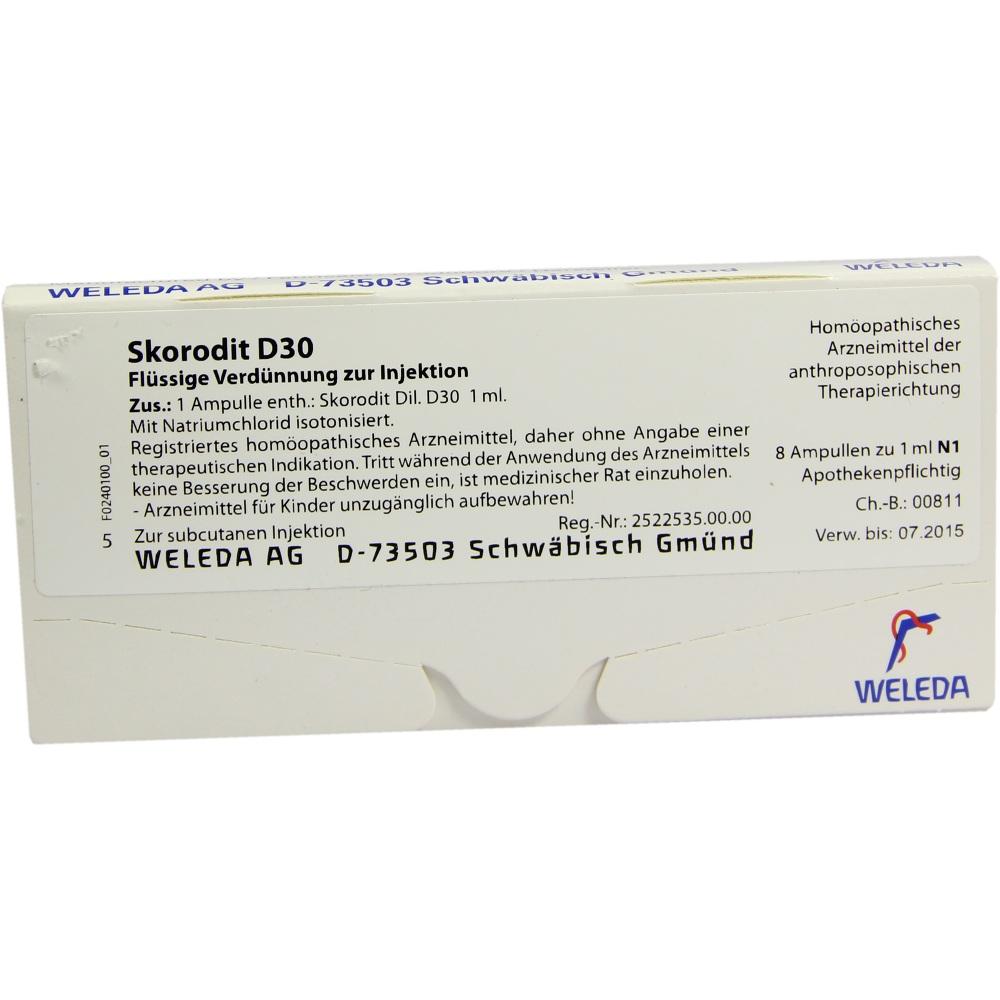WELEDA SKORODIT D 30 Ampullen 8X1 ml Ampullen