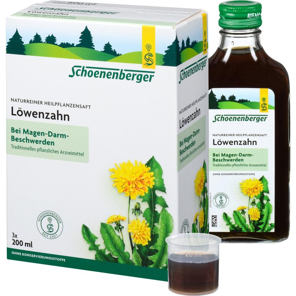 Schoenenberger Löwenzahn Naturreiner Heilpflanzensaft 3X200 ml Saft