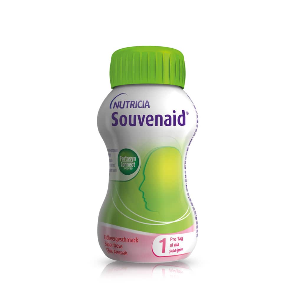 NUTRICIA Souvenaid Trinknahrung Erdbeergeschmack 4X125 ml Flüssigkeit