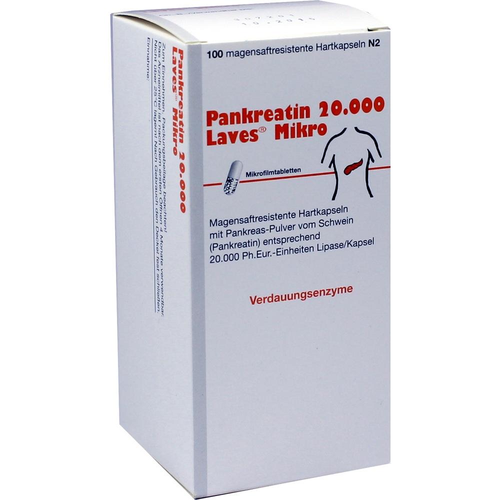 Pankreatin 20.000 Laves Mikro magensaftres.Kapseln 100 St Kapseln magensaftresistent