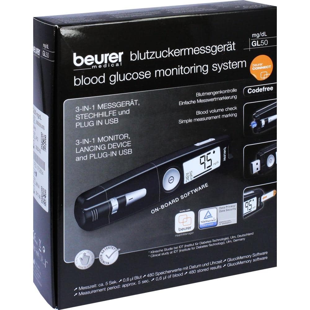 BEURER GL50 Blutzuckermessgerät mg/dl schwarz 1 St