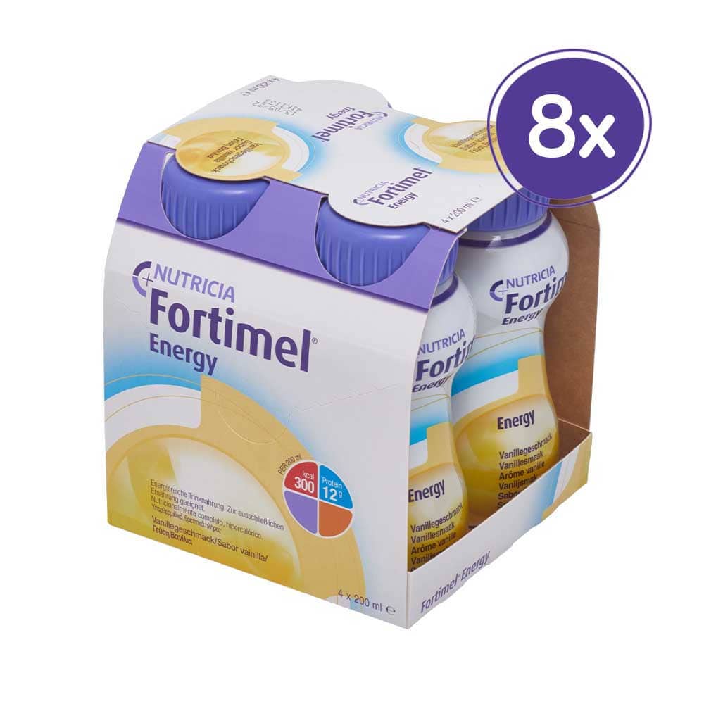 Fortimel Energy Trinknahrung Vanille 8X4X200 ml Flüssigkeit