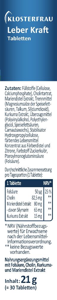 Klosterfrau Leber Kraft  30 St Tabletten