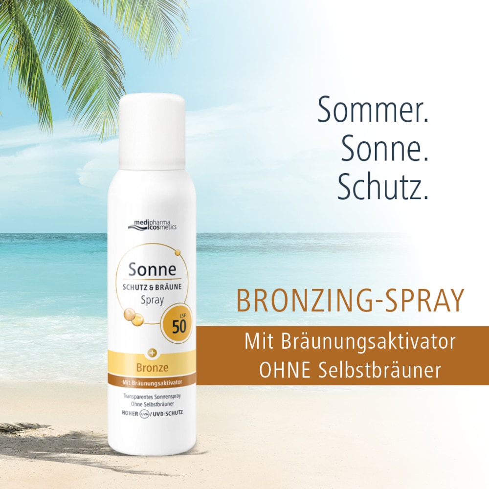 medipharma cosmetics Sonne SCHUTZ & BRÄUNE Bronze LSF 50 Aerosol-Spray 150 ml Spray