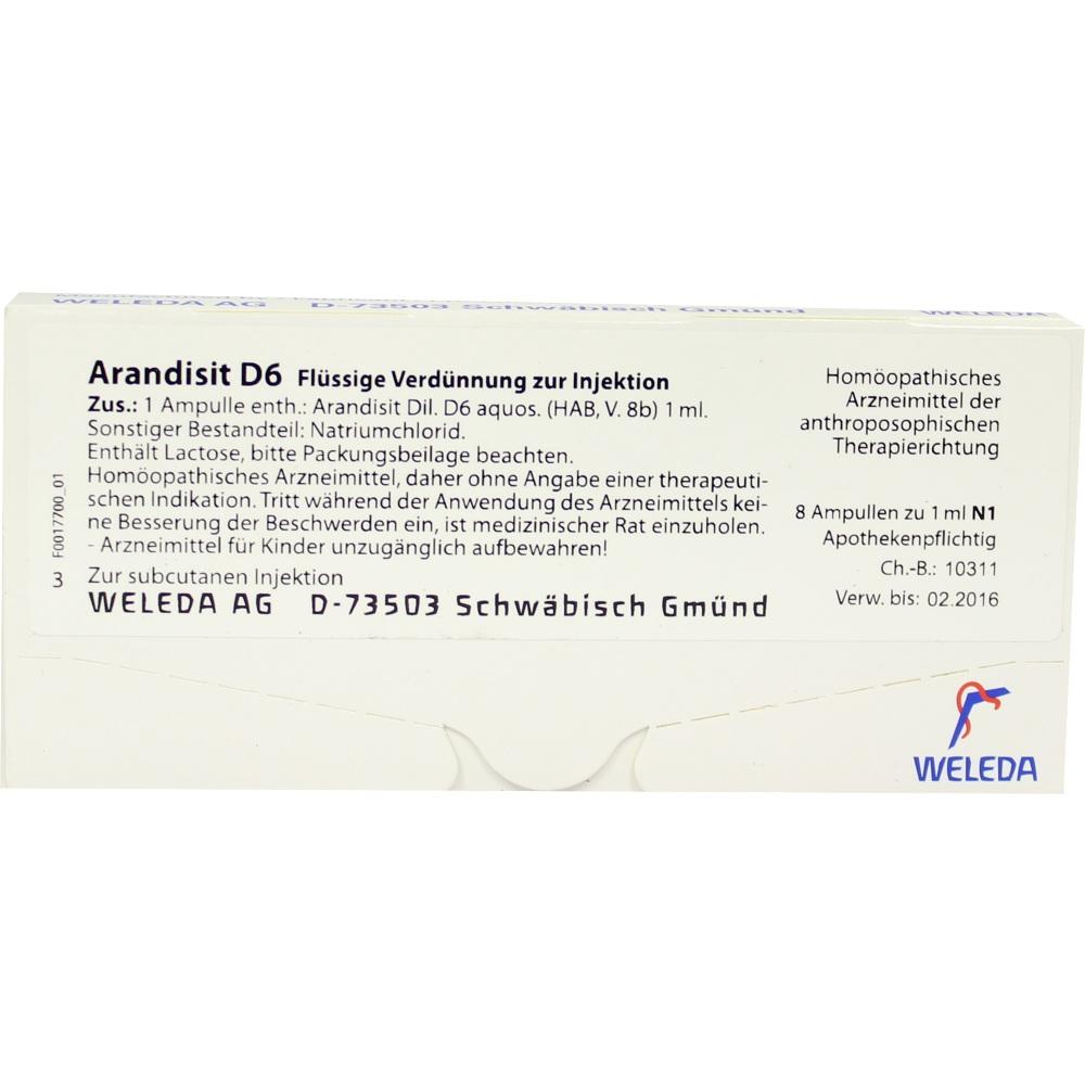 WELEDA ARANDISIT D 6 Ampullen 8X1 ml Ampullen