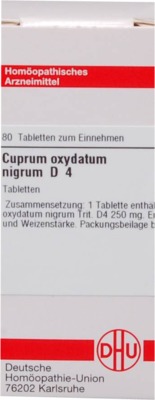 CUPRUM OXYDATUM nigrum D 4 Tabletten 80 St Tabletten