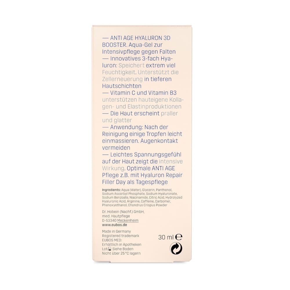 EUBOS Anspruchsvolle Haut ANTI-AGE HYALURON 3D BOOSTER 30 ml Gel