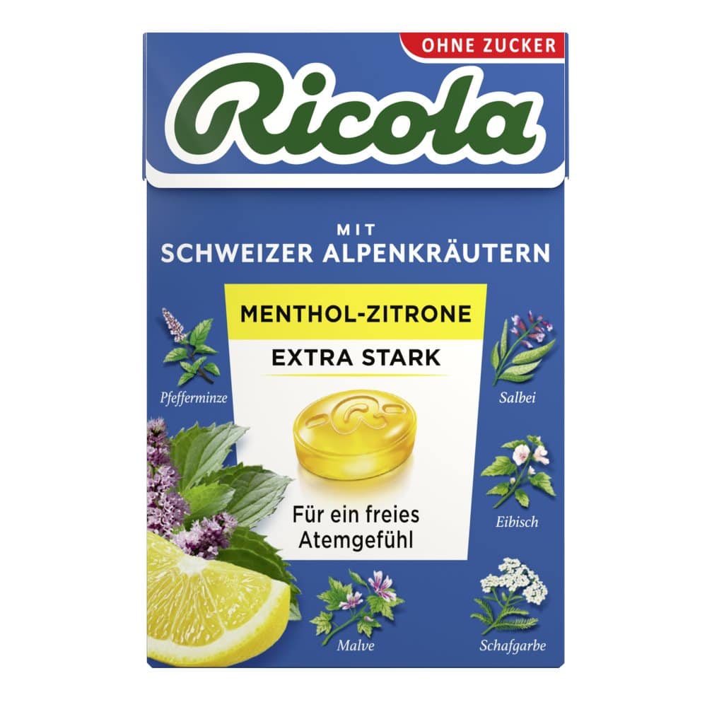 Ricola OHNE ZUCKER MENTHOL-ZITRONE EXTRA STARK 50 g Bonbons