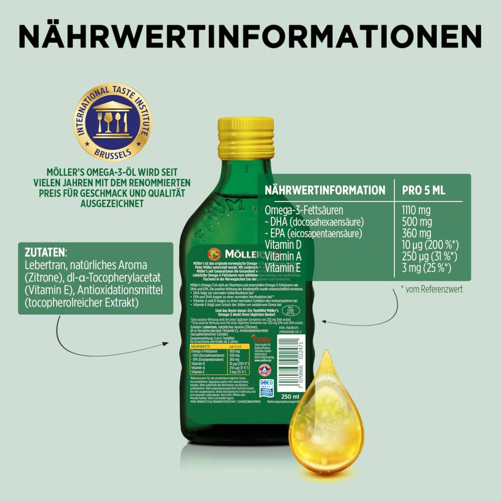 MÖLLER´S Omega-3 Zitrone  250 ml Öl