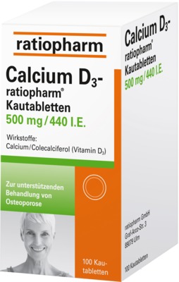 Calcium D3-ratiopharm 500mg/440 I.E. 100 St Kautabletten
