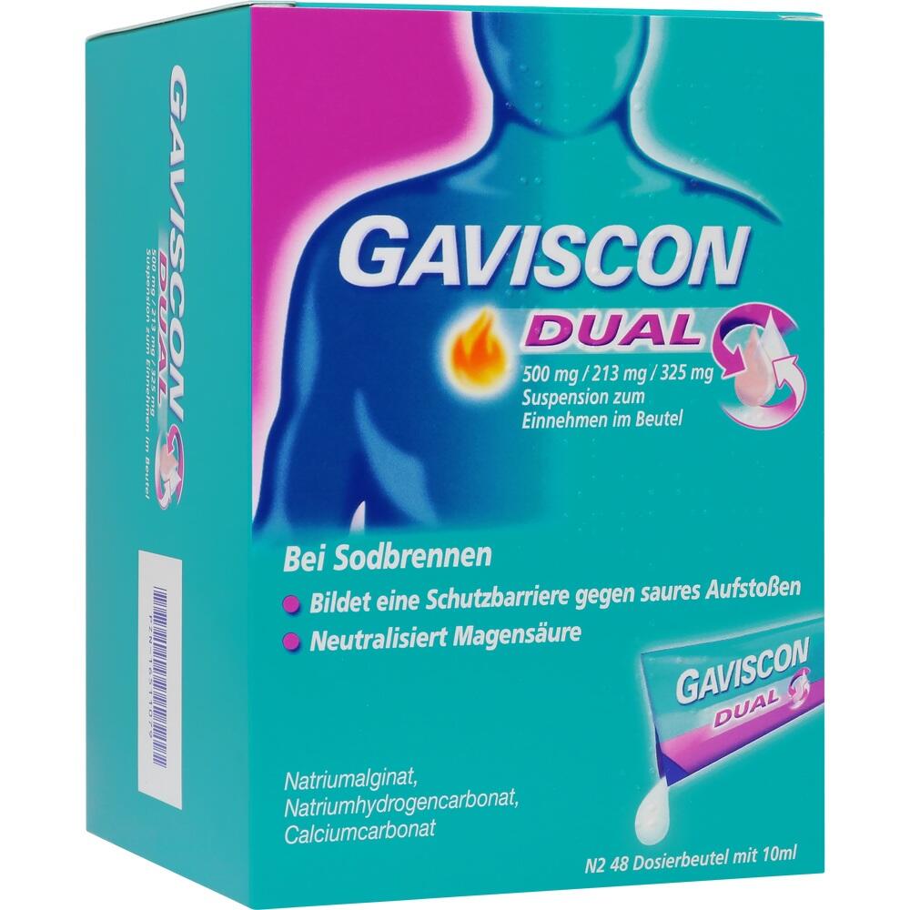 GAVISCON DUAL Bei Sodbrennen 48X10 ml Suspension zum Einnehmen