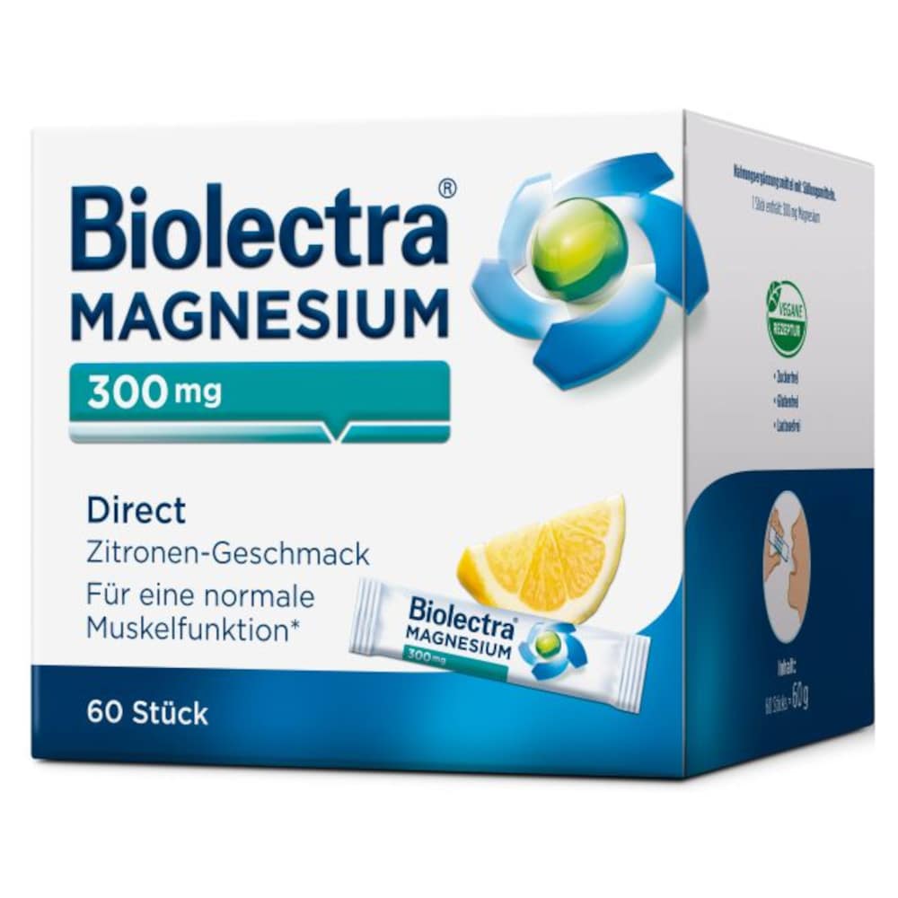 Biolectra MAGNESIUM 300mg Direct Zitrone 60 St Pellets