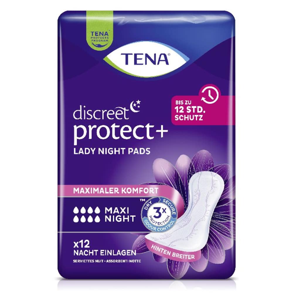 TENA Lady Discreet Maxi Night Inkontinenz Einlagen 6X12 St