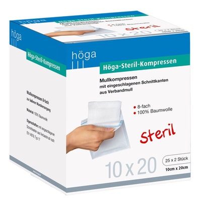 HÖGA STERIL Kompressen 10x20 cm 8fach 25X2 St Kompressen