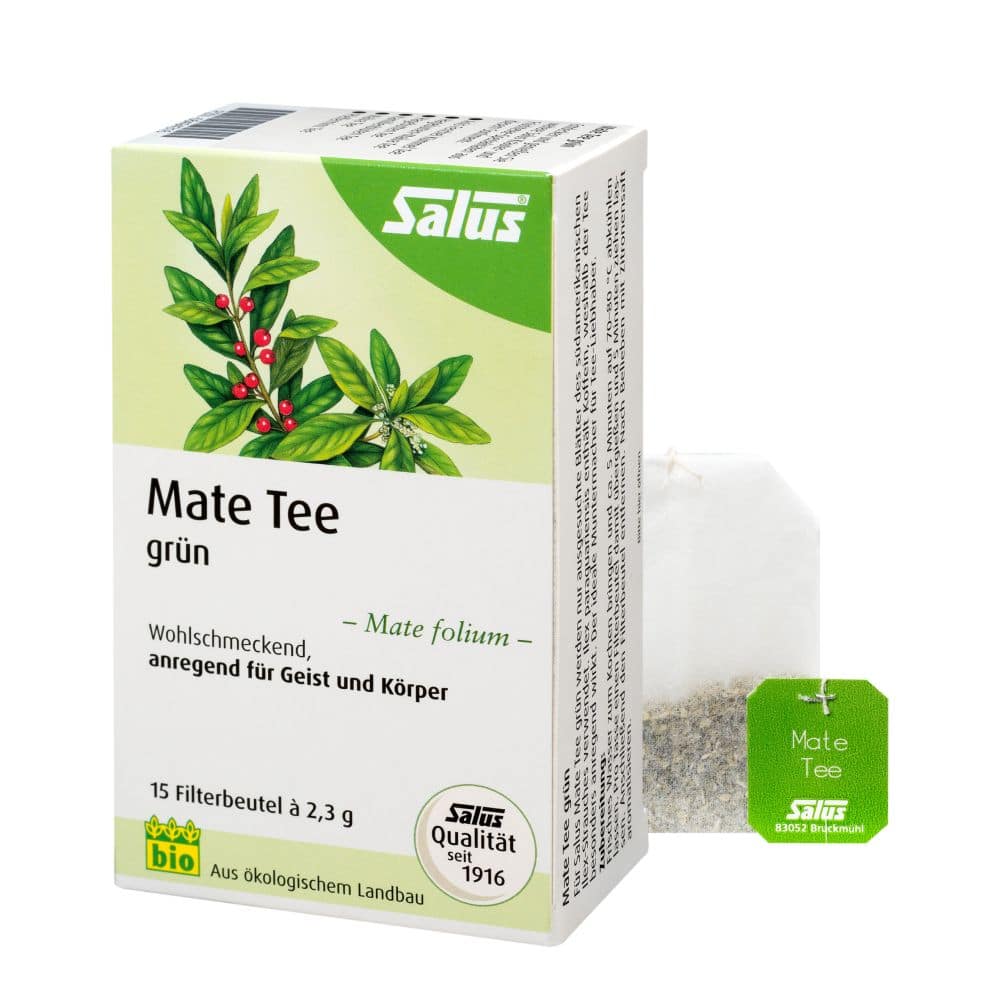 Salus Mate Tee grün Kräutertee Mate folium Bio  15 St Filterbeutel