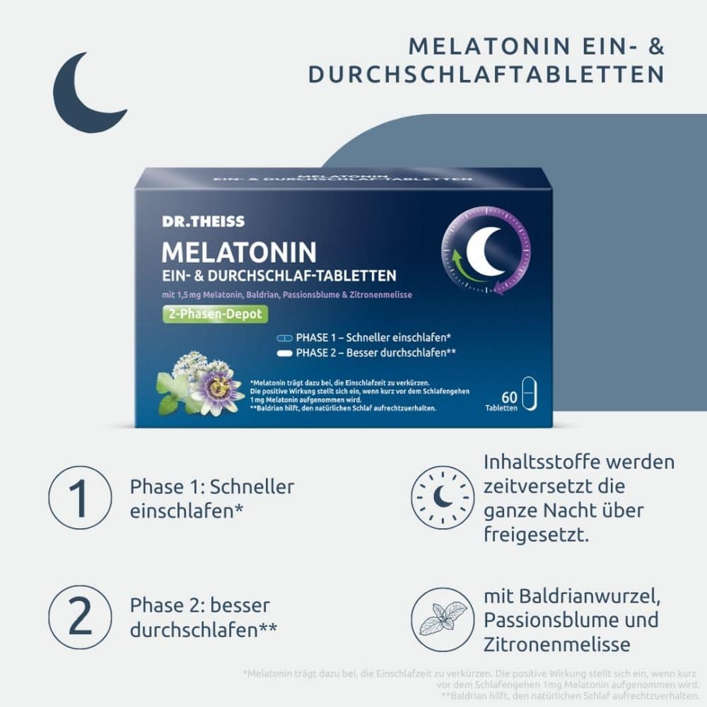 DR.THEISS MELATONIN EIN- & DURCHSCHLAFTABLETTEN 60 St Tabletten