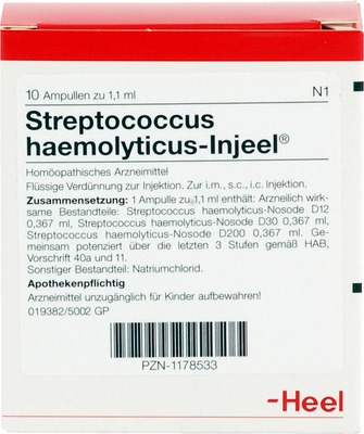 STREPTOCOCCUS HAEMOLYTICUS Injeel Ampullen 10 St Ampullen