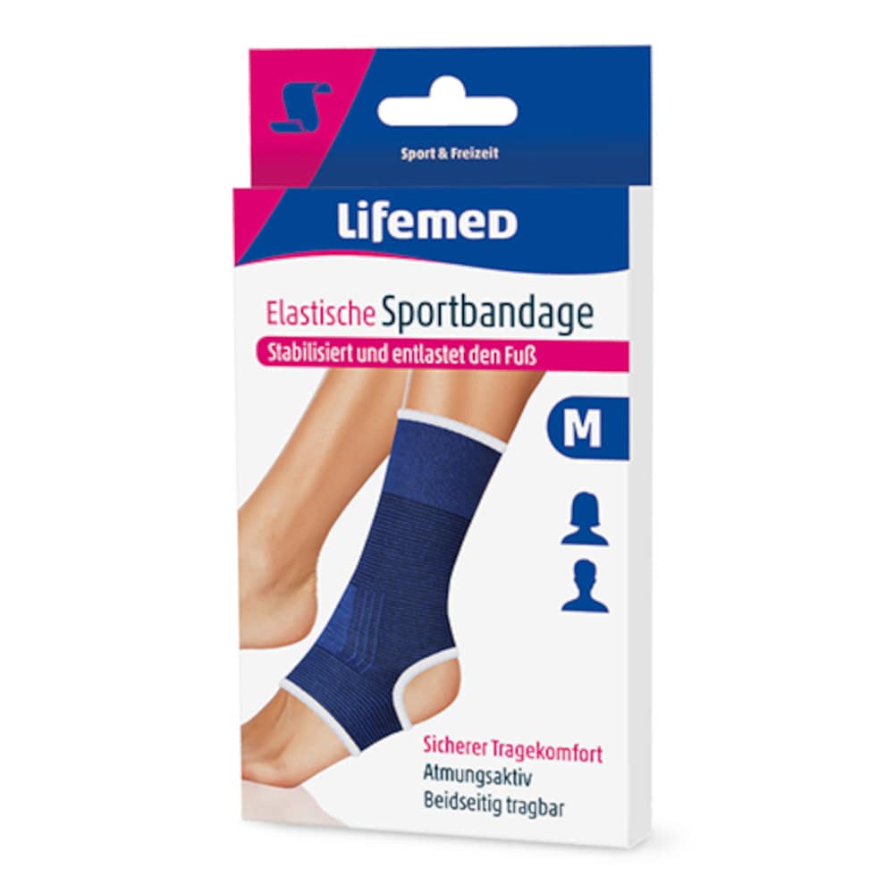LifemeD Elastische Sportbandage Fußgelenk S 1 St Bandage