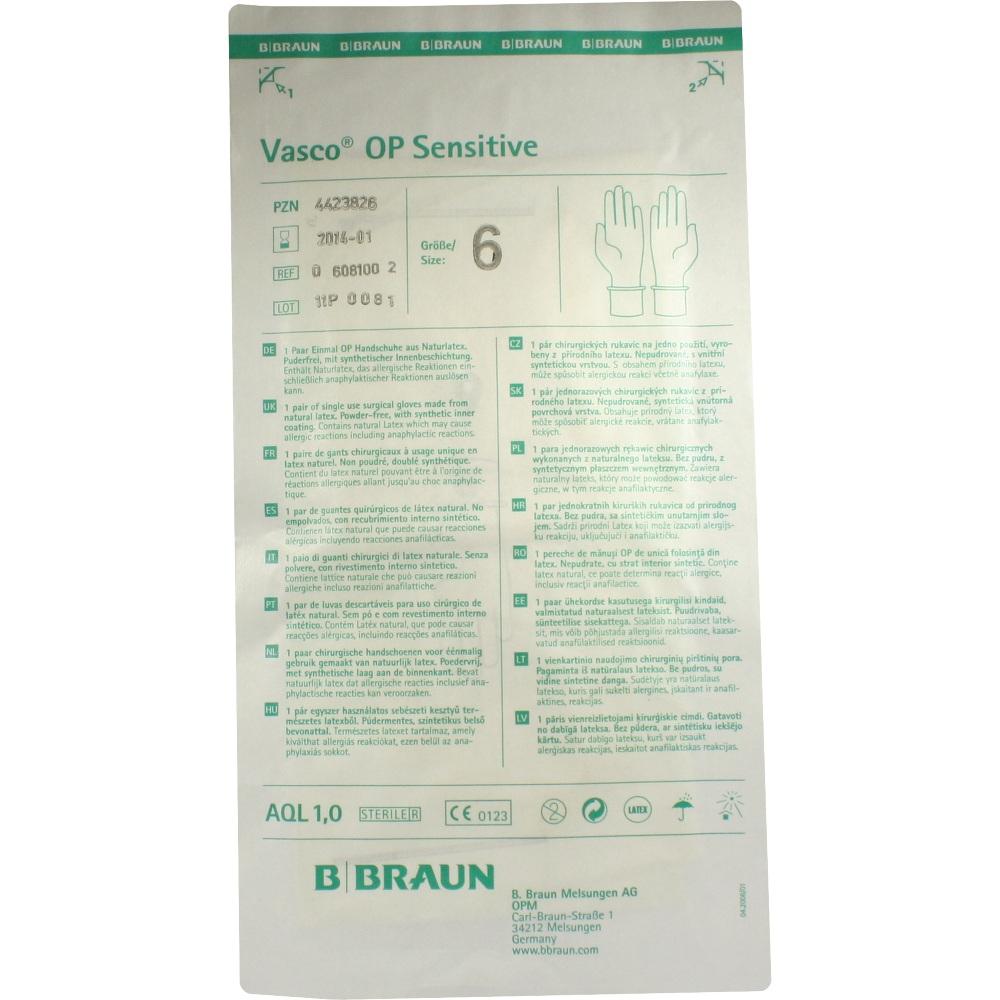 Vasco OP Sensitive Handschuhe steril puderfrei Größe 6 2 St Handschuhe