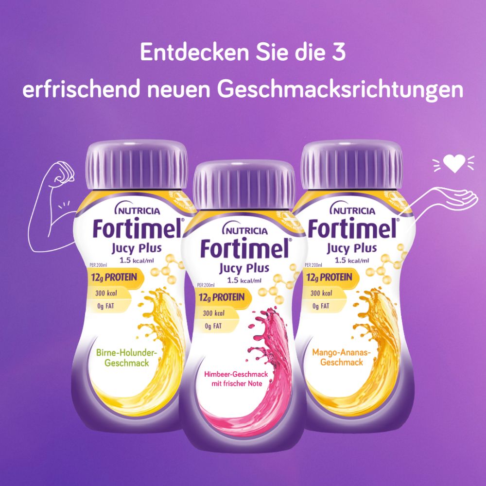 Fortimel Jucy Plus Mango-Ananas-Geschmack 4X200 ml Flüssigkeit