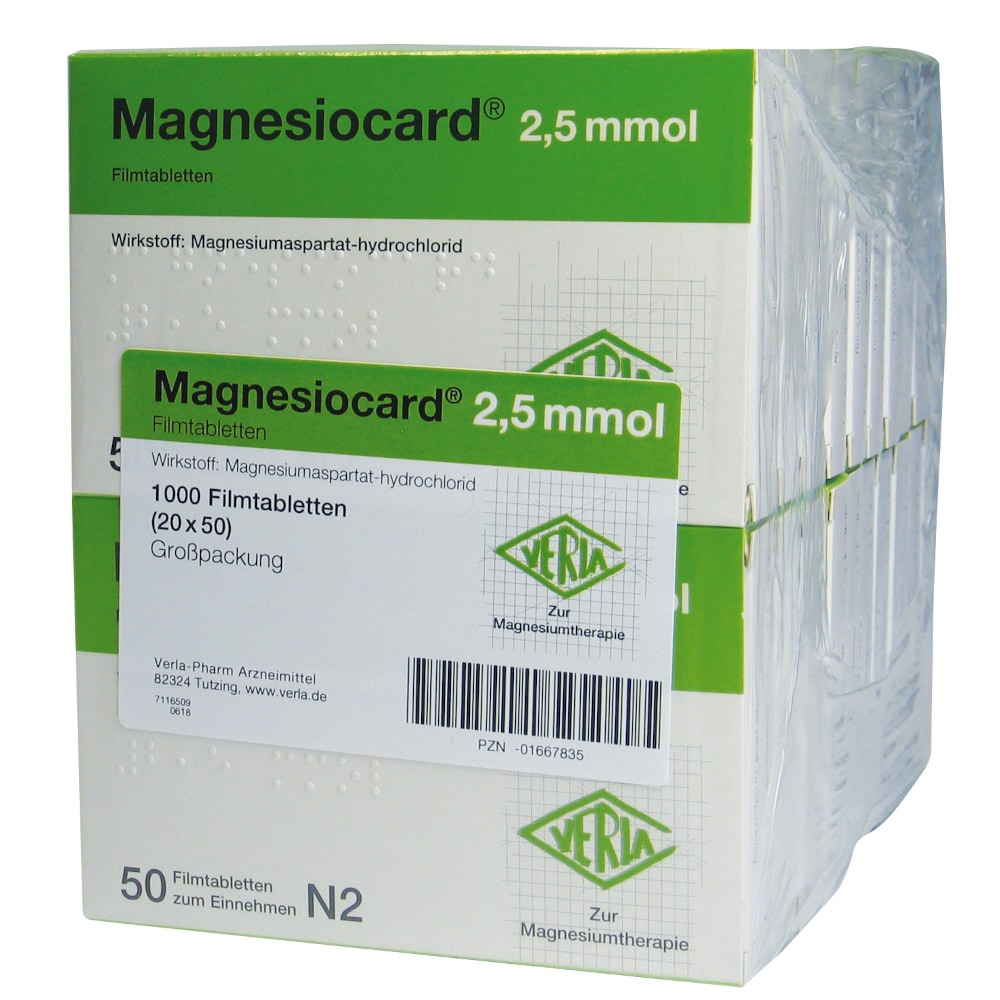 MAGNESIOCARD 2,5 mmol Filmtabletten 20X50 St Filmtabletten