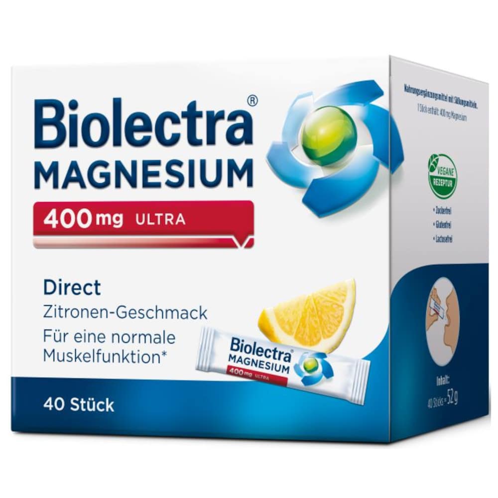 Biolectra MAGNESIUM 400mg ULTRA Direct Zitrone 40 St Pellets