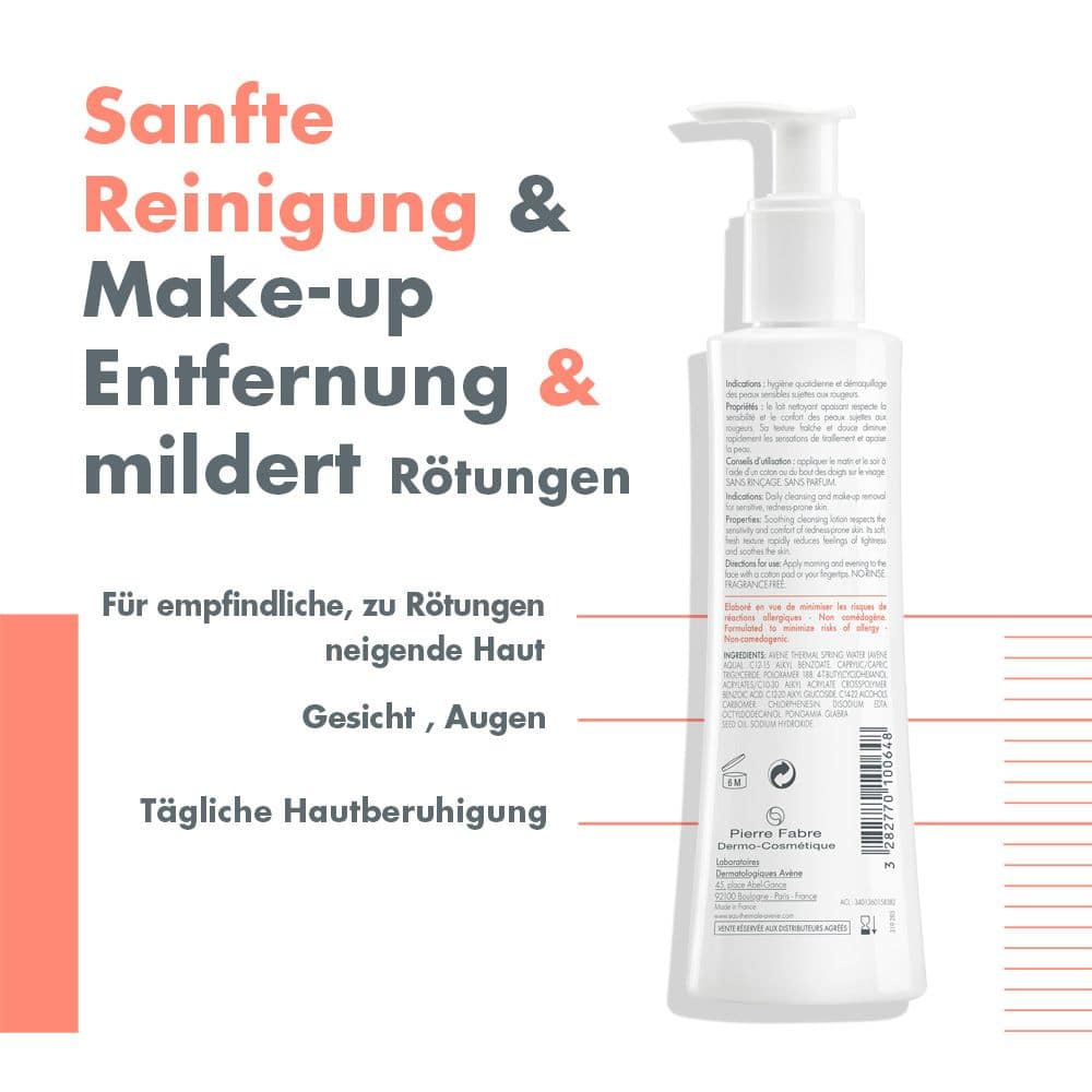 Avène Antirougeurs CLEAN Beruhigende Reinigungsmilch 200 ml Milch