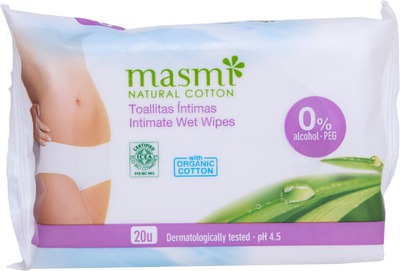 masmi Bio Intimpflegetücher 100% Bio-Baumwolle 20 St Tücher
