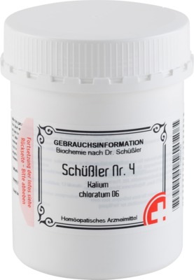 SCHÜSSLER Nr.4 Kalium chloratum D 6 Tabletten 1000 St Tabletten