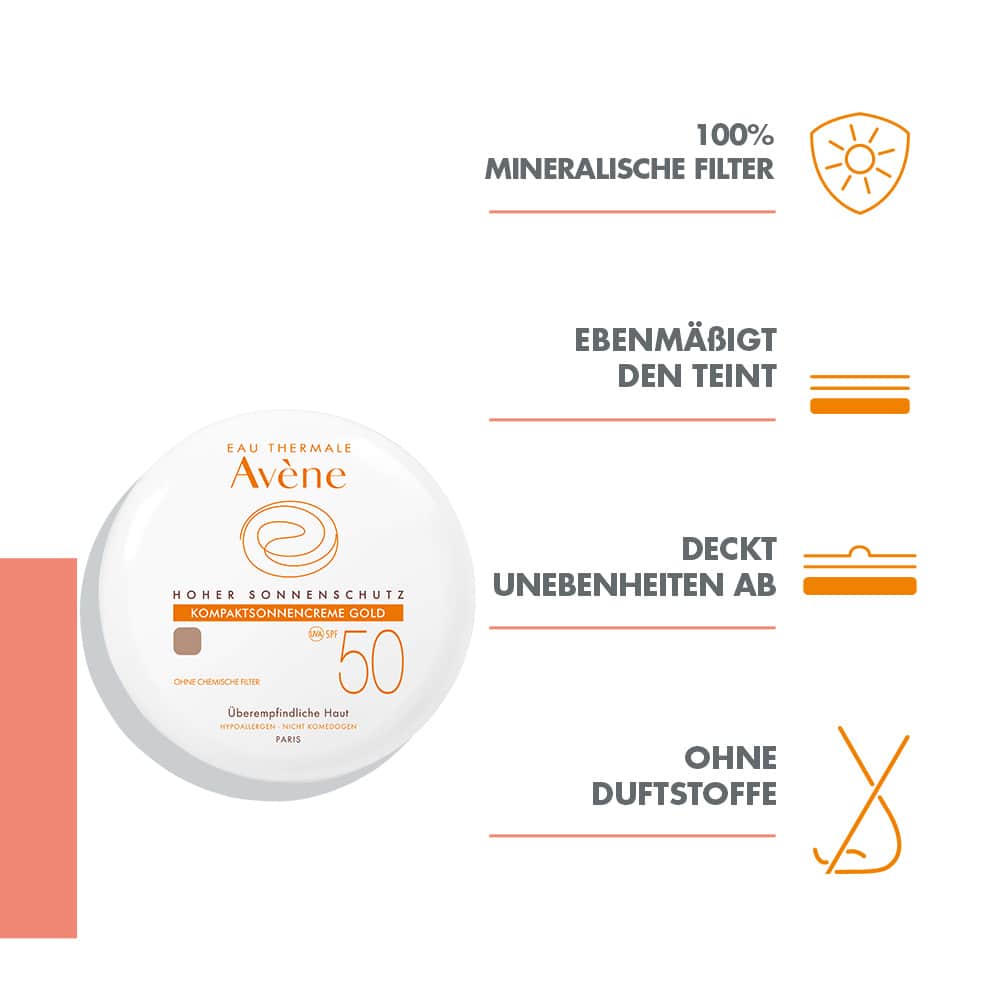 Avène KOMPAKTSONNENCREME GOLD SPF 50 10 g Creme