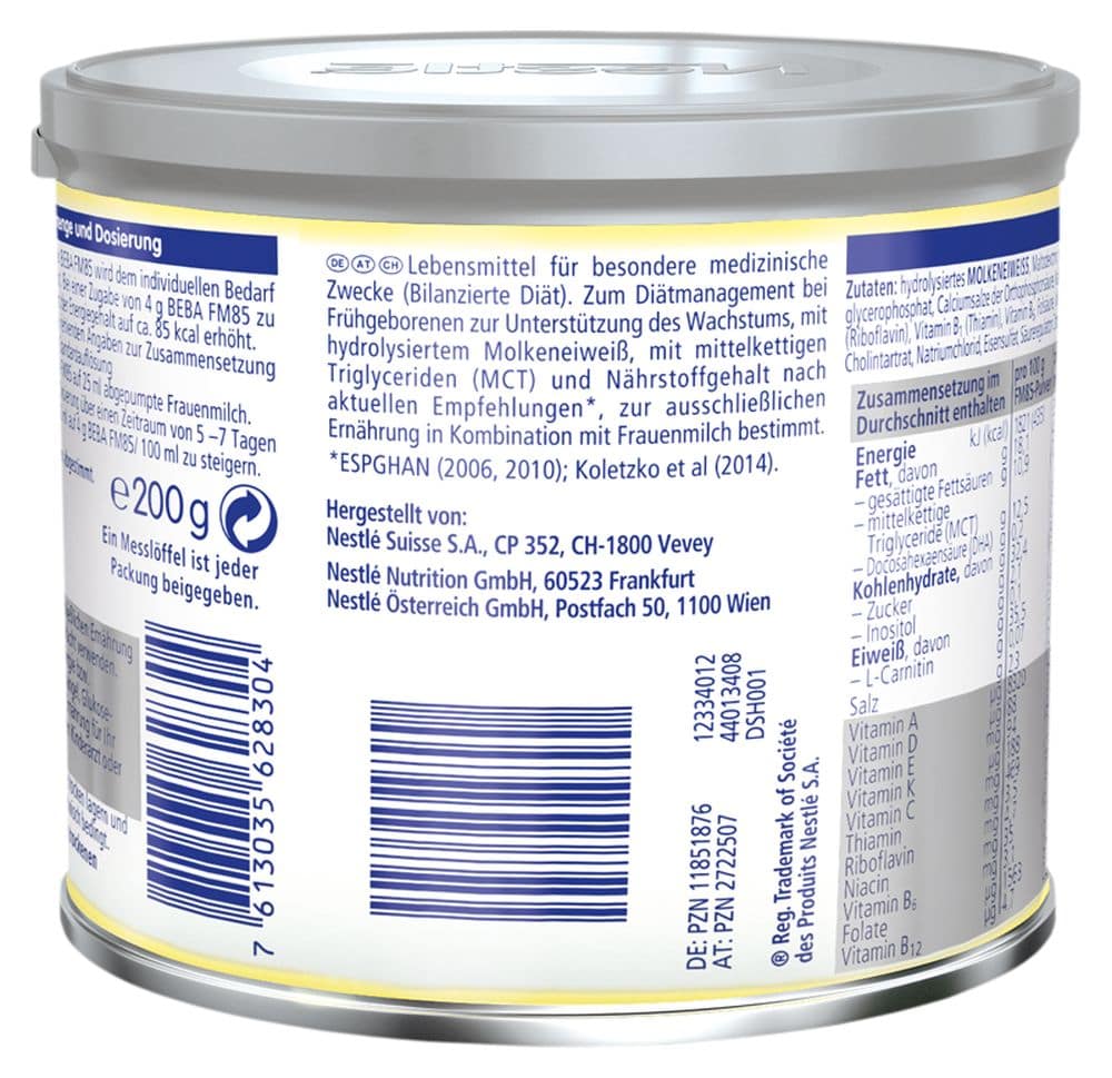 Nestle BEBA FRAUENMILCHSUPPLEMENT FM 85 200 g Pulver