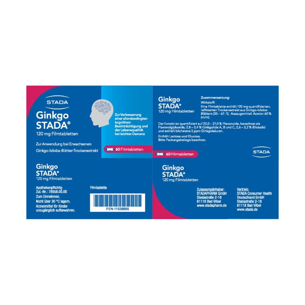 Ginkgo STADA 120mg - 2x 15 €-Aktion*  60 St Filmtabletten
