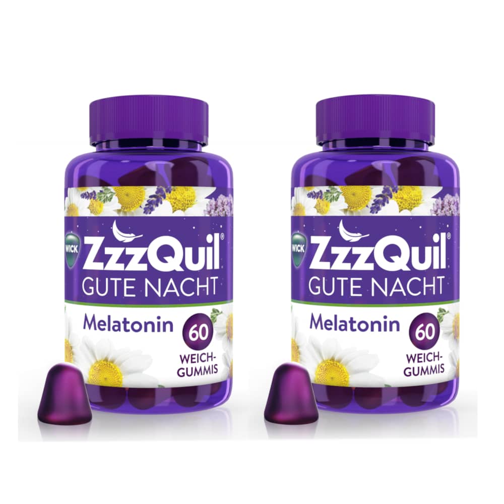 WICK ZzzQuil GUTE NACHT Melatonin Waldfruchtgeschmack Doppelpack 2X60 St