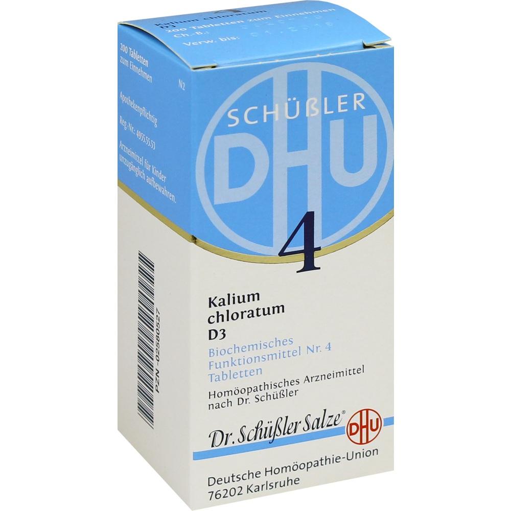DHU Schüßler-Salz Nr. 4 Kalium chloratum D3   200 St Tabletten