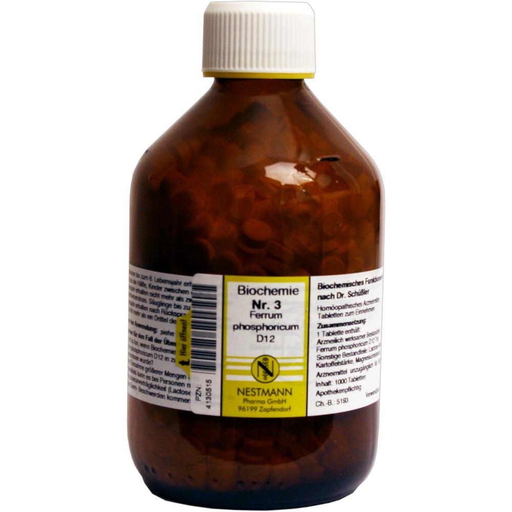 BIOCHEMIE 3 Ferrum phosphoricum D 12  1000 St Tabletten
