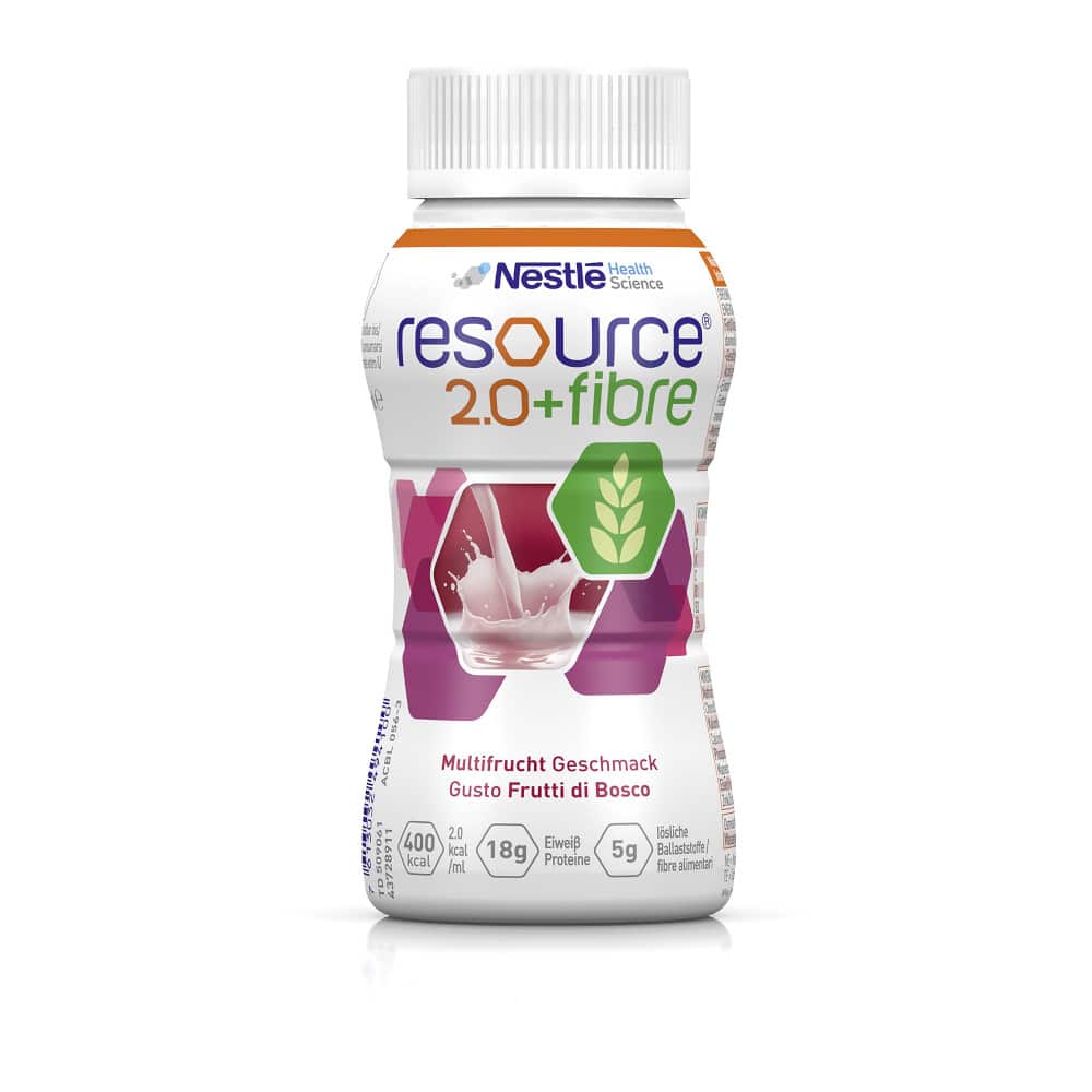 resource 2.0 + fibre Multifrucht 4X200 ml Flüssigkeit