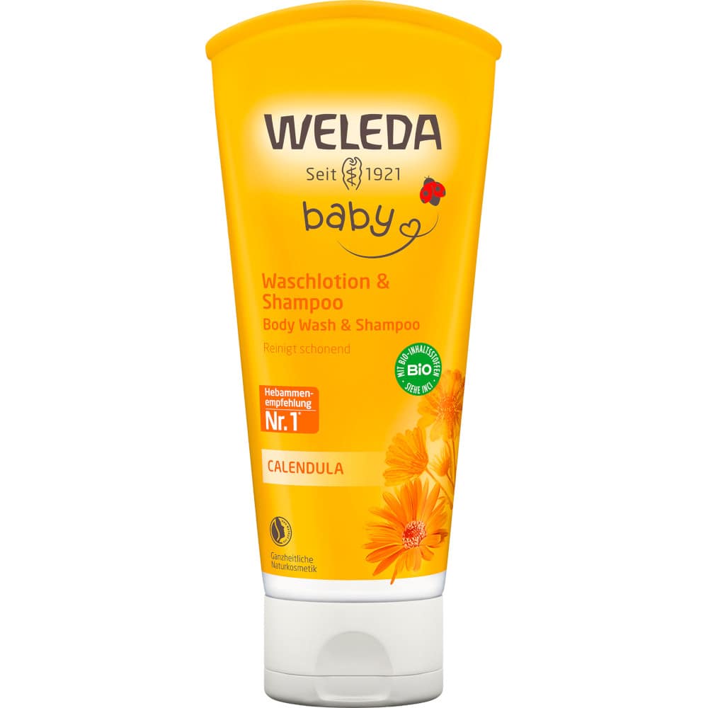 Weleda Baby Waschlotion & Shampoo Calendula 200 ml Duschgel