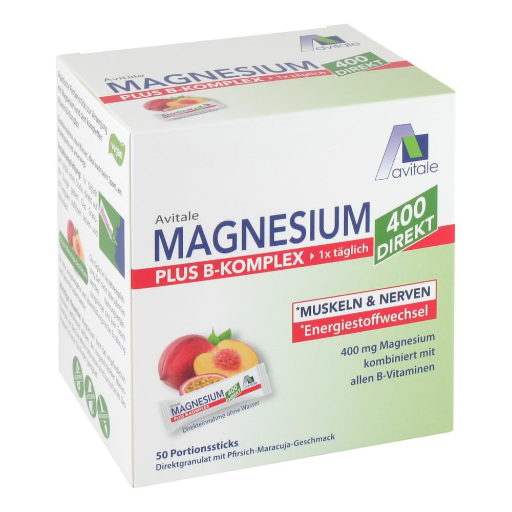 Avitale MAGNESIUM PLUS B-KOMPLEX 400 DIREKT 50X2.5 g Granulat