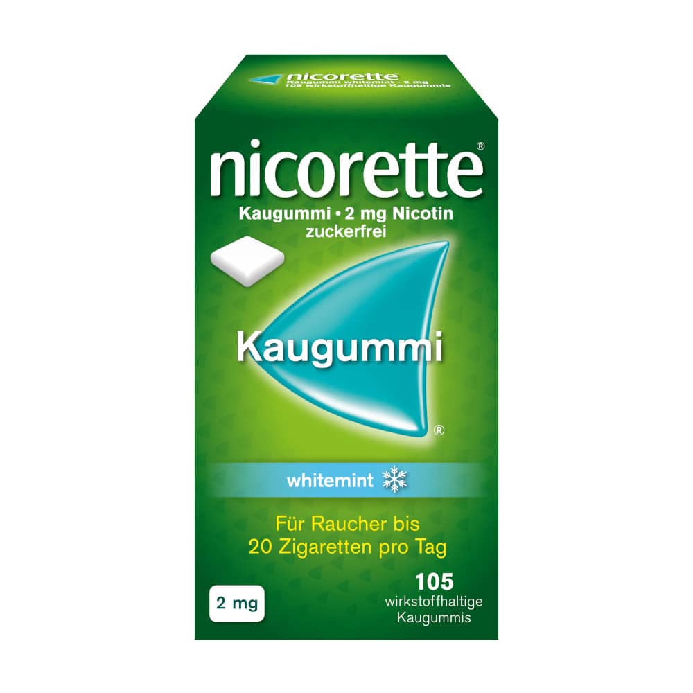 nicorette 2 mg Nikotinkaugummi whitemint für Raucher zum Aufhören