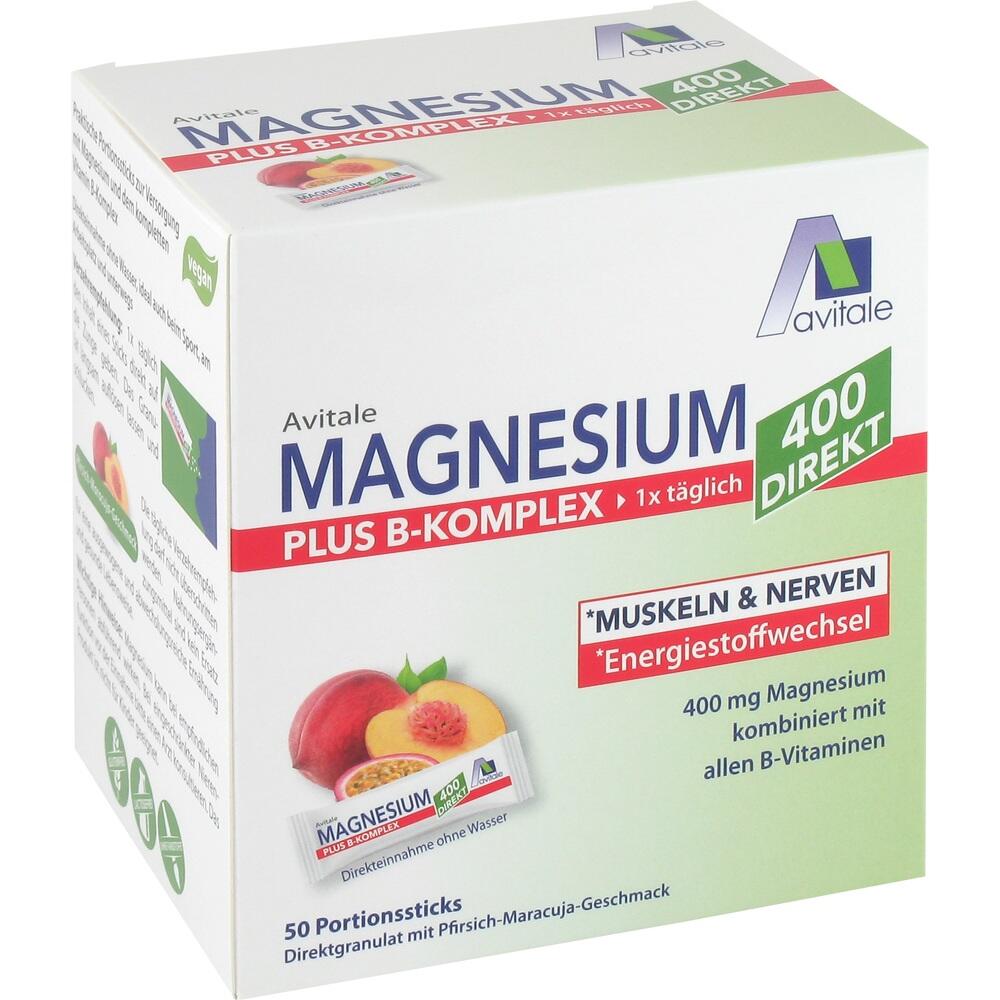 Avitale MAGNESIUM PLUS B-KOMPLEX 400 DIREKT 50X2.5 g Granulat