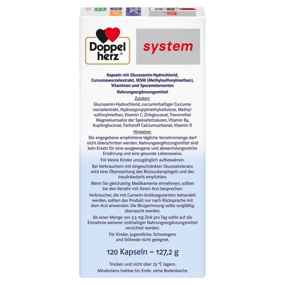Doppelherz system GLUCOSAMIN 1000 + CURCUMA 120 St Kapseln
