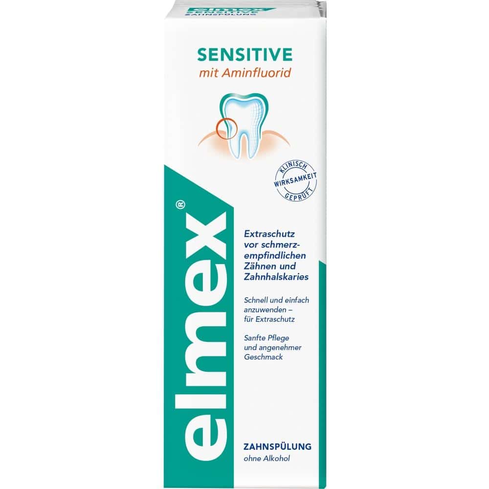 elmex SENSITIVE Zahnspülung, Schutz vor empfindlichen Zähnen 100 ml Lösung