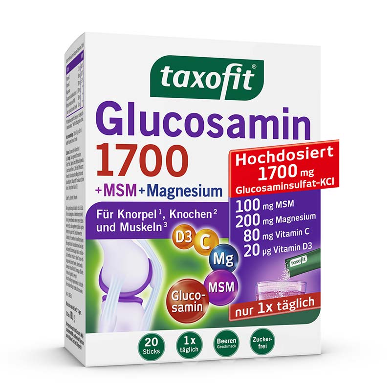 taxofit Glucosamin 1700 + MSM + Magnesium 20X4 g Granulat